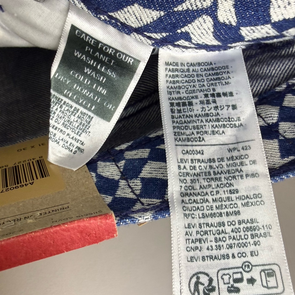 NWT Levi’s Jeans Middy Straight Denim Irregular Geometric, size 31x30 - Picture 7 of 13